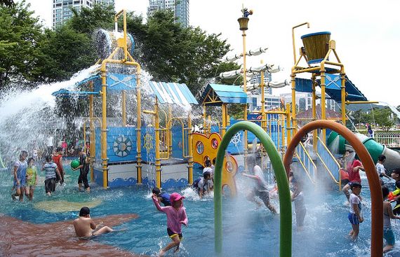 韩国夏季旅游:带你玩转仁川五大免费水上乐园--仁川文化公园。  -- 中韩人力网