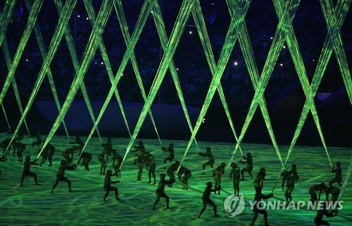 第31届奥林匹克夏季运动会盛大开幕。开幕式现场（中韩人力网）
