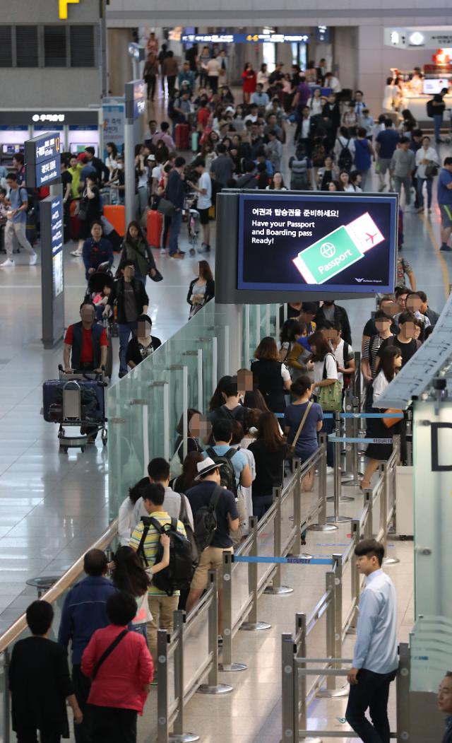 中秋节假期100万客流量将挤爆仁川机场。 中韩人力网