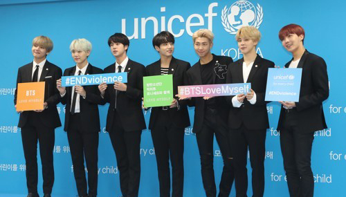 BTS和联合国儿童基金会反儿童暴力募集善款366亿——中韩人力网