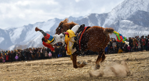 시장자치구 라싸시(西藏自治区拉萨市)의 마술 공연