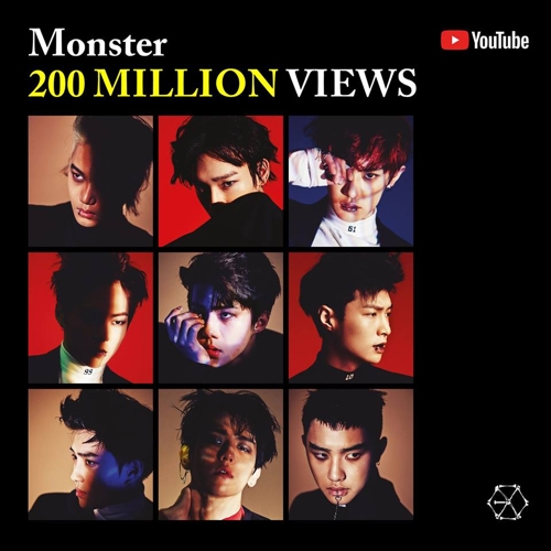 EXO《Monster》MV优兔播放量破2亿——中韩人力网