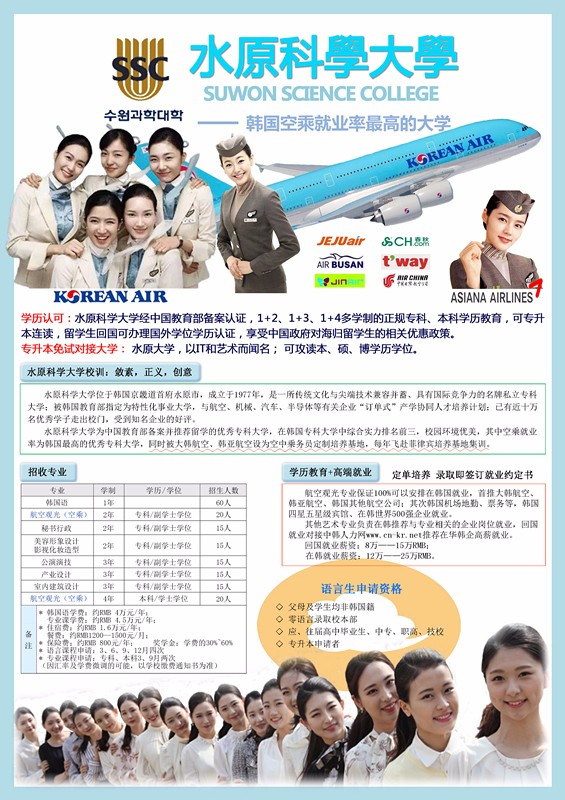水原科学大学中国代表处招生简章——中韩人力网